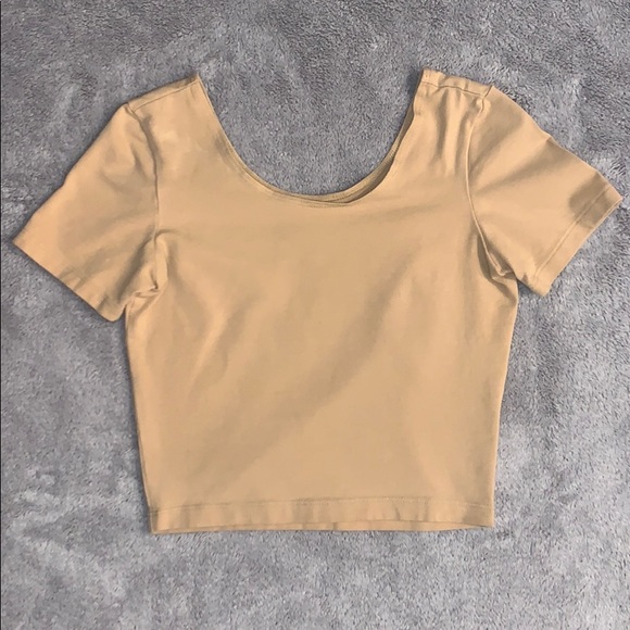 American Apparel Tops - ❤️ Tan American Apparel stretchy crop top size S